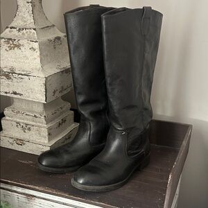 Black Leather Tall Riding Boots